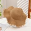 New straw hat women's summer beach hat seaside vacation visor sun protection versatile wave straw hat factory