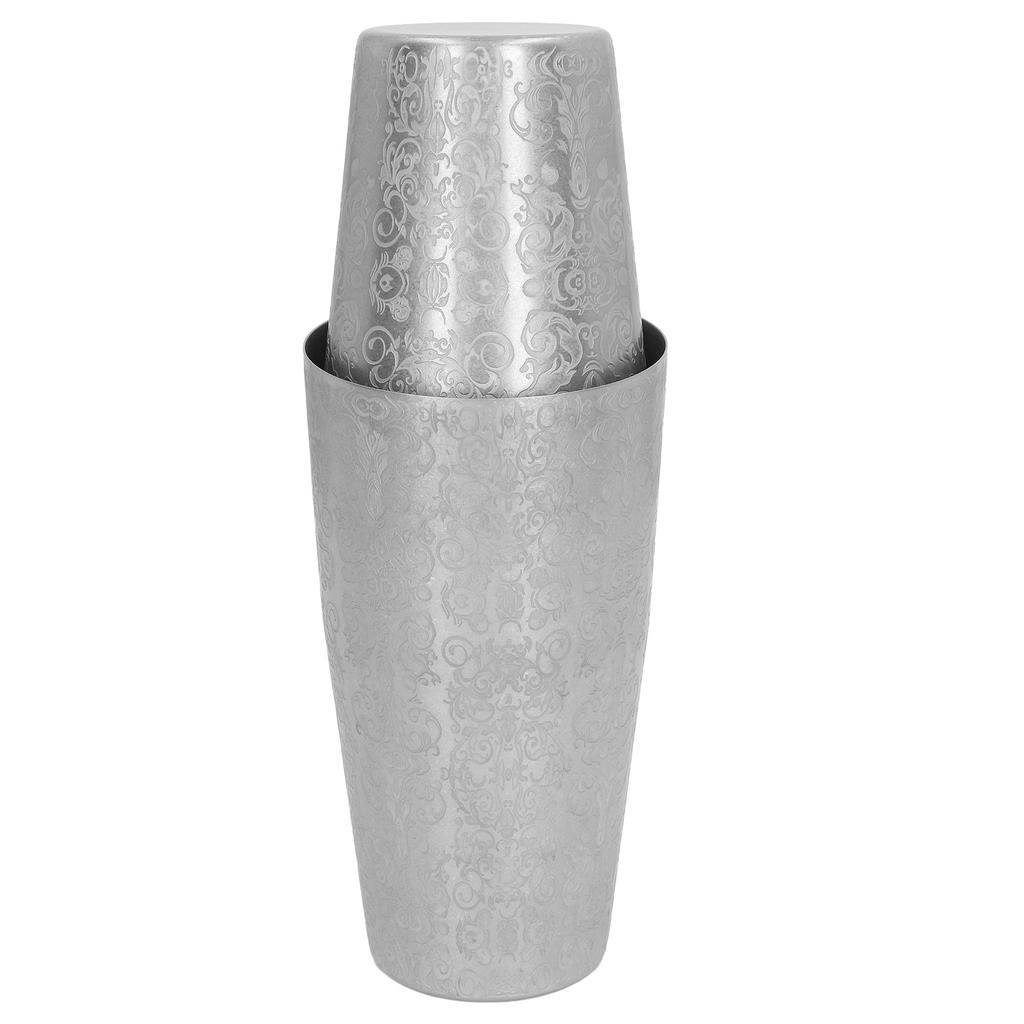Cocktail Shaker Boston Shaker Set Graviertes Design 304 Edelstahl für Bar Barkeeper