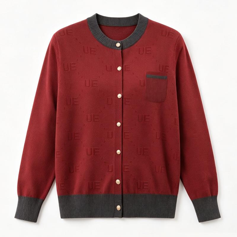 Women Plus Size Knit Cardigan Color Block Button Down Long Sleeve Pocket Loose Casual Sweater Jacket