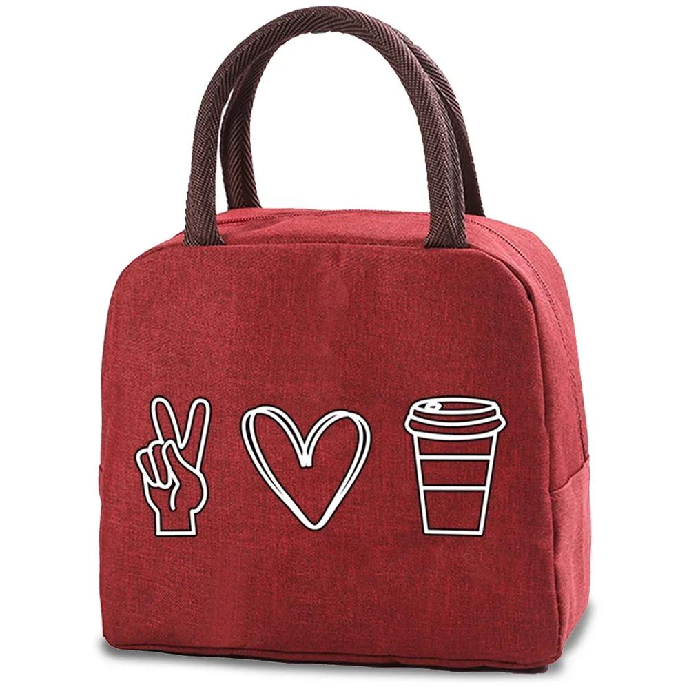 

Insulated Lunch Bags Cooler Bags Portable Lunch Bag for Women Fridge Bag Zipper Thermal Food Picnic Beach Bag Lunch Box Tote красный