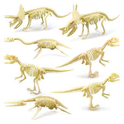 Dětská DIY montáž Archeologická dinosauří kostra 7dílná sada dinosaurů Simulační dinosaurus Zvířecí fosilie Model Hračka
