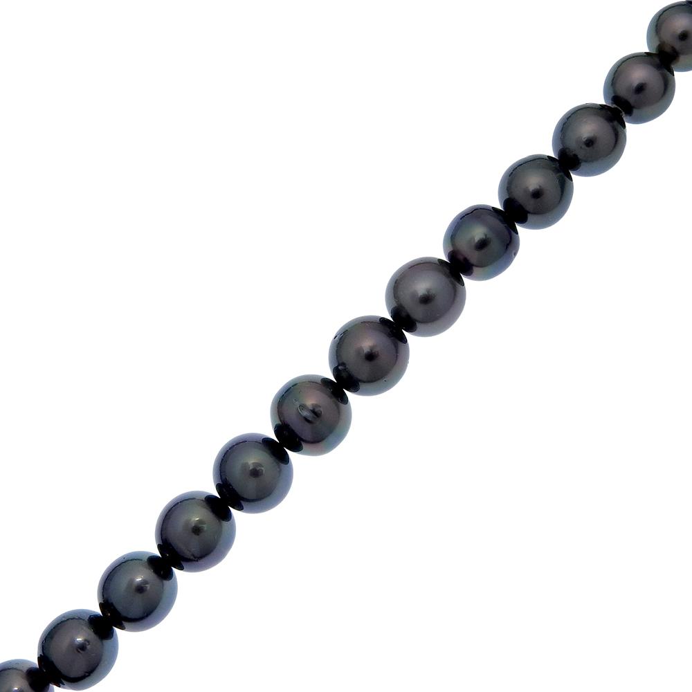 Necklace Black Cultured Pearl/Silver 66g Women Used