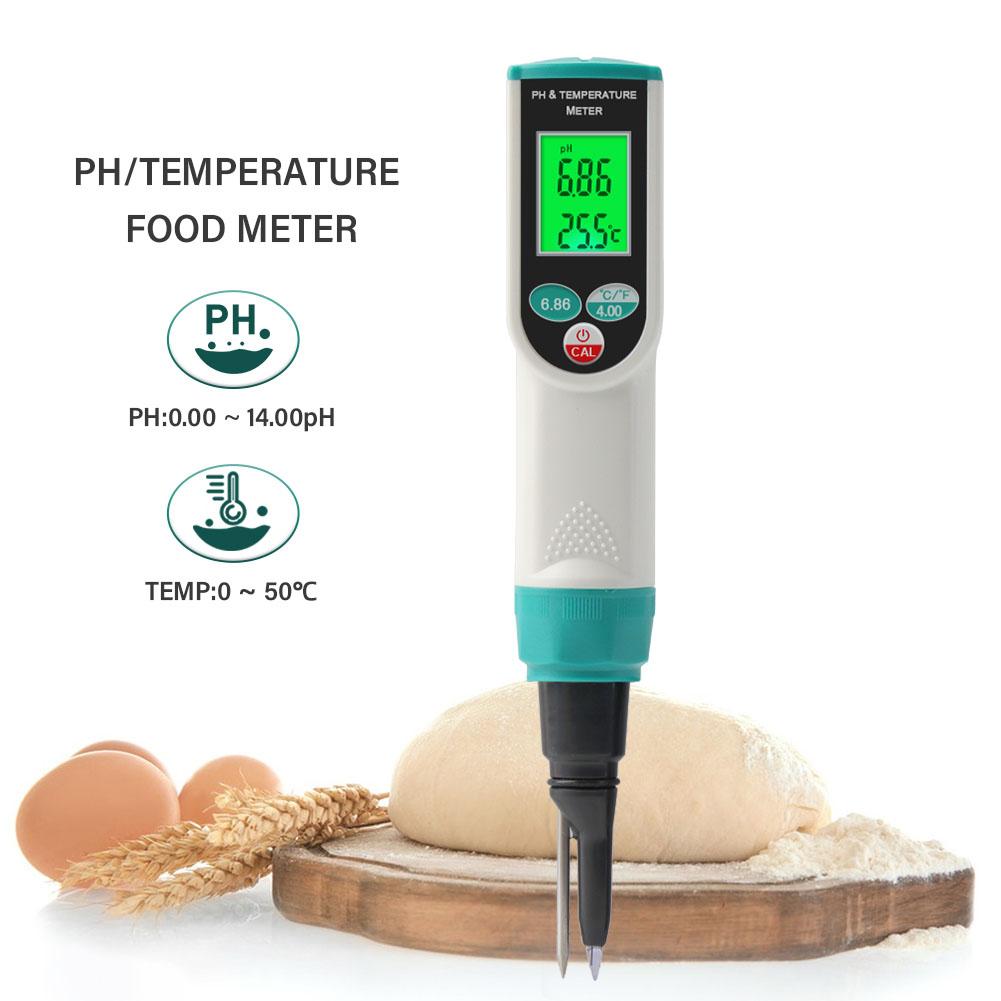 

Профессиональный пищевой измеритель рН 0,00 ~ 14,00 pH Temp PH Tester Высокоточный датчик кислотности Анализатор кислотности для мясных консервов Сырное тесто Вода