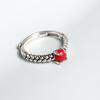 Copper Rings For Women Couple Minimalist Red Pink Stone Ring Fine Cz Jewelry Birthday Gift Prevent Allergy