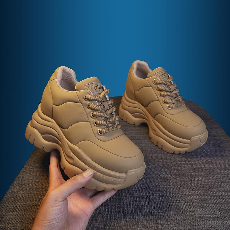 Platform dad shoes women's 2025 spring new versatile casual sports shoes bread shoes small inner height increase women's shoes