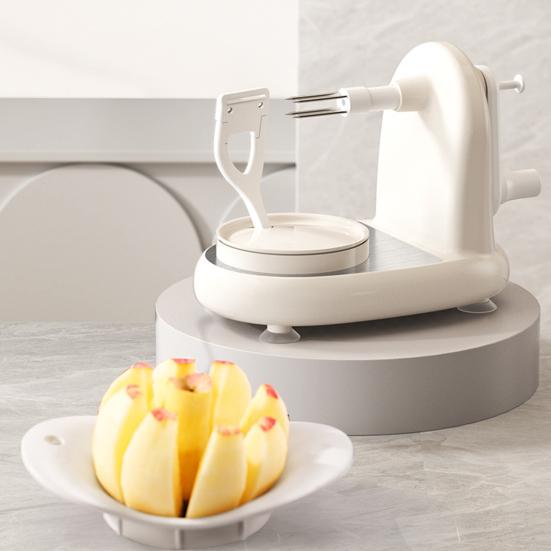 Fruit Peeler Slicer with Stainless Steel Blade Suction Base Ergonomic Handle Manual Rotating Vegetable Fruit Peeling Machine Kitchen Gadgets