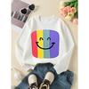 European Sizes Kids' Crewneck Sweatshirt Colorful Striped Smile Face Pattern , Sportswear And Casual Wear, Soft And Comfortable, Children's Clothing