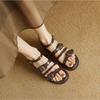Sandals for Women's Summer Soft Sole Not Tired Feet Thin Strip with Thick Heel Roman Sandals Women French Retro Womens Shoes
