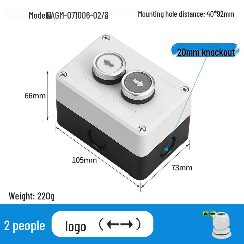 KEOLEA Waterproof Emergency Stop & Start Button, Industrial Self-Reset Push Control Box