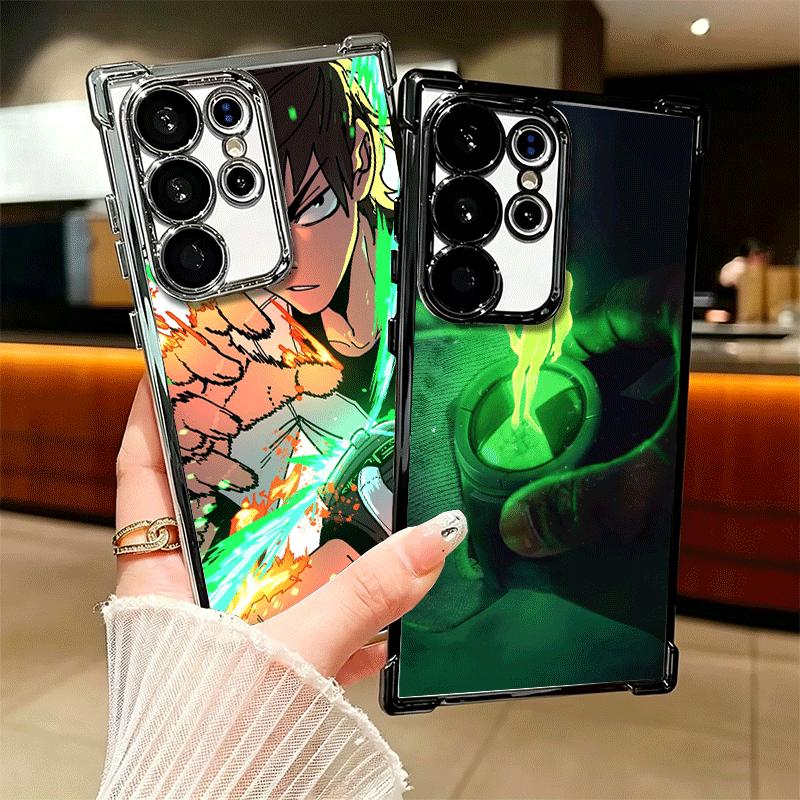 Cartoon Ben 10 Plating Phone Case For Samsung Galaxy S24 S25 FE S26 Edge S23 Ultra S22 S21 Plus S20 Anti-Fall Airabag Cover