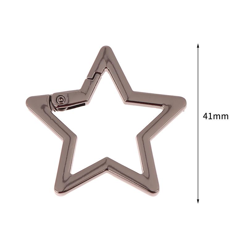 Hollow Star Shaped Spring Clasp Metal Carabiner Keychain Bag Clip Hook Dog Chain Buckle Connector Diy Jewelry Making Accessories