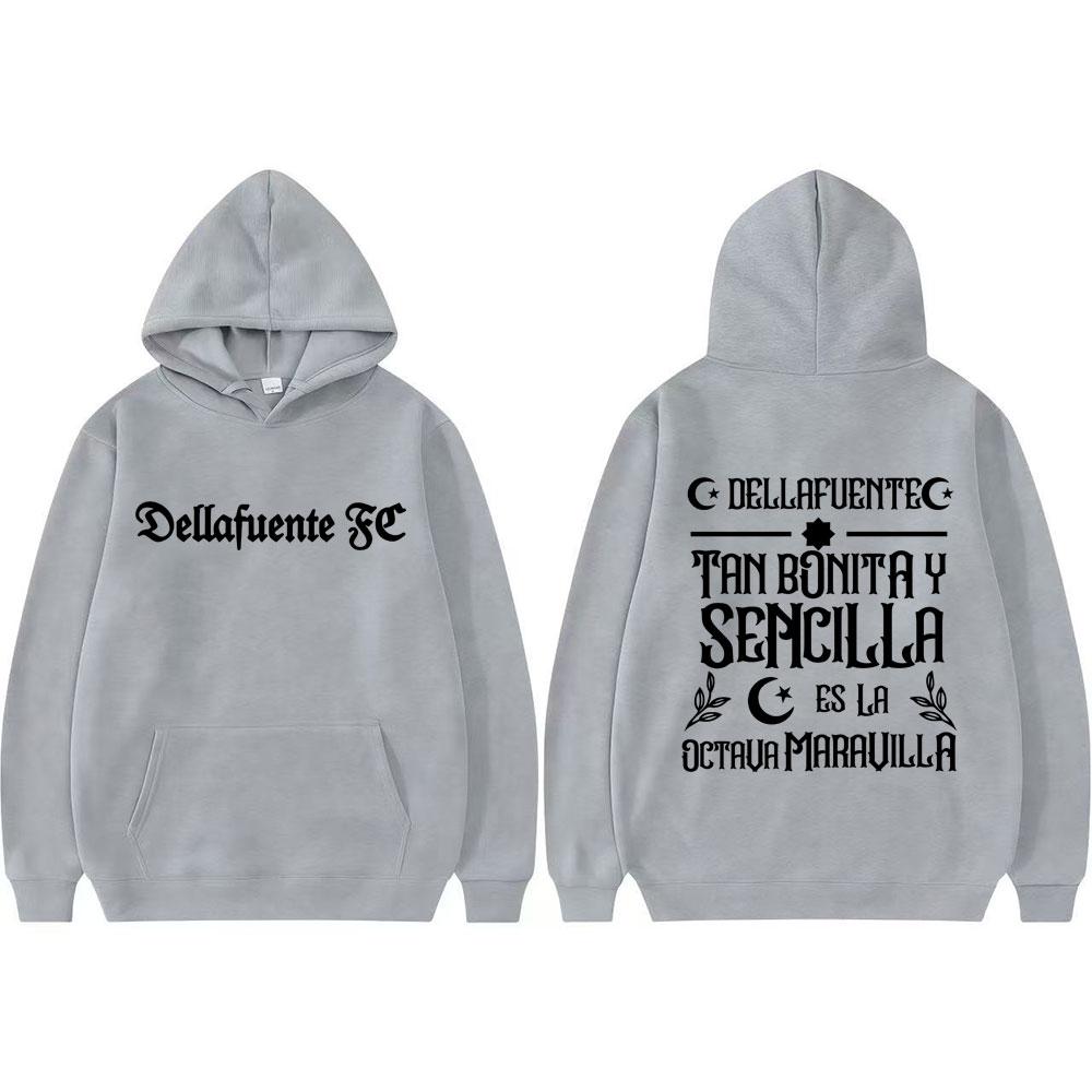 Rapper Dellafuente Album 2025 Merch Hoodie Men's Clothing Vintage Gothic Pop Music Pullovers Unisex Hombre Sweatshirt Streetwear