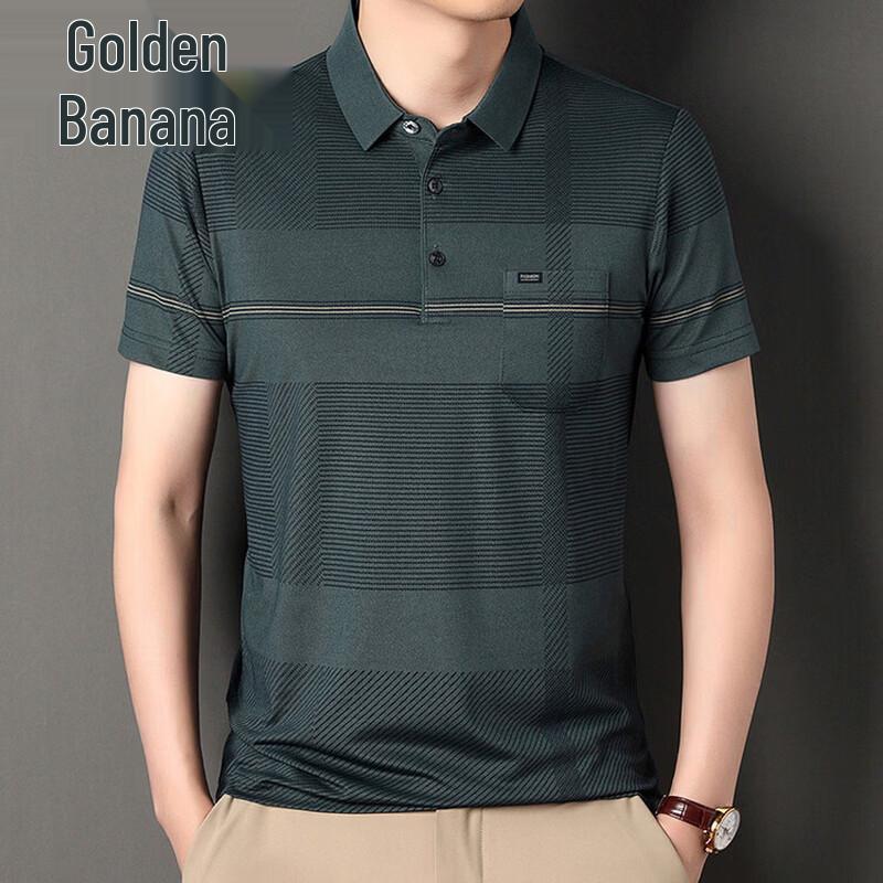 

Jinjv Men s Short Sleeve Lapel Polo Shirt with Pocket XL