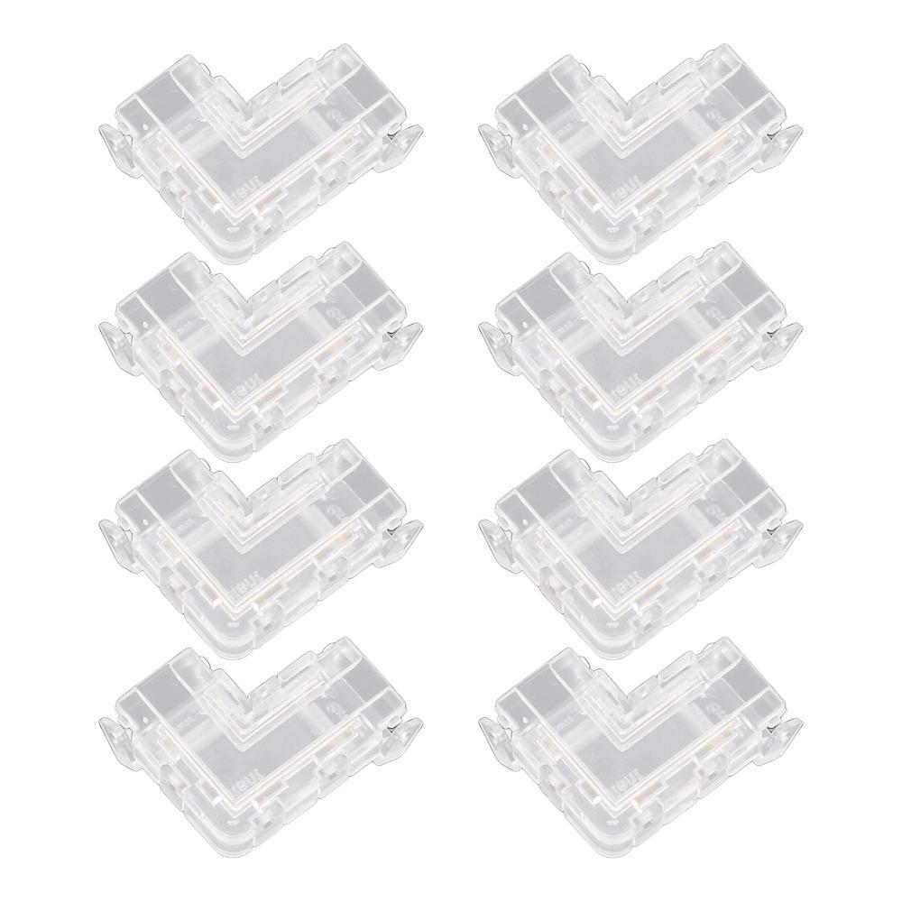 8pcs 8mm Strip Light Connector Transparent LED Strip Connector  For COB LED Strip Light