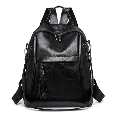Fashionable Women's Commuting Backpack Fashionable Simple Casual Shoulder Bag Waterproof PU Leather Bag