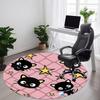 1pc Black Cat Stars Office Round Area Rug, Under Office Chairs Bedroom Living Room Home Decor, Room Deco, Available In Various Sizes