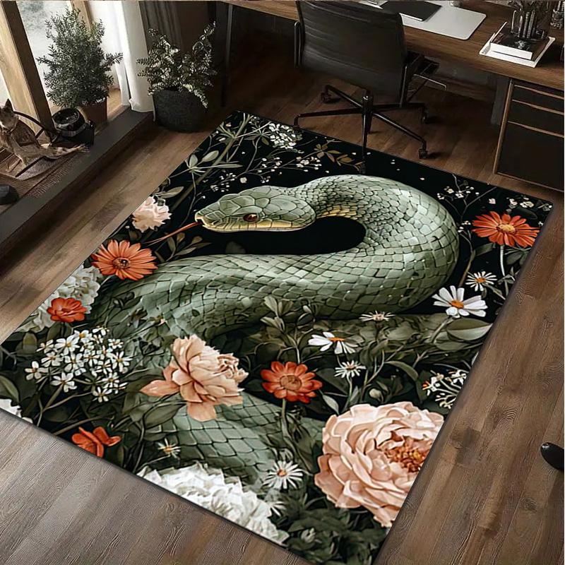 1Pc Animal Flowers Print Rug - Home Decoration Carpet For Living Room Bedroom Flooring Computer Chair Area Rug