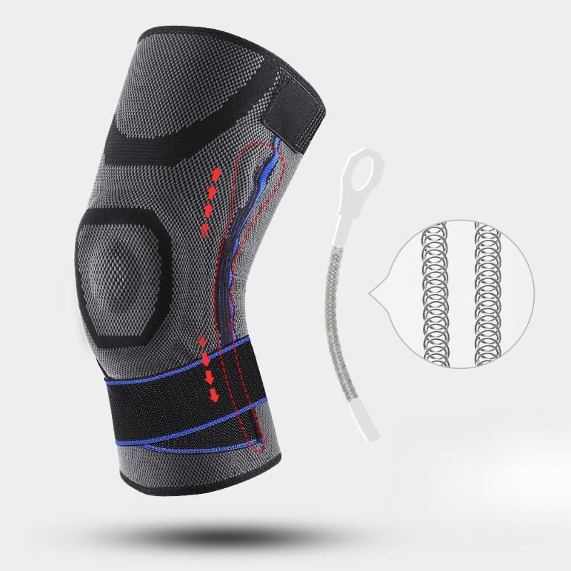 Outdoor Fitness Cycling Running Patella Knee Knitting Sports Breathable Straps Non-slip Knee Pads Silicone Cover Protector