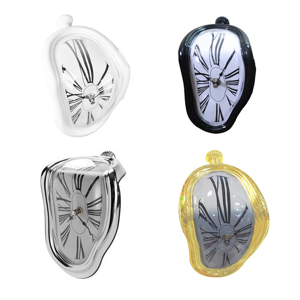 Yaratıcı Eriyen Saat Zaman Akışı Masa Saati Dekoratif Bükülmüş Saat