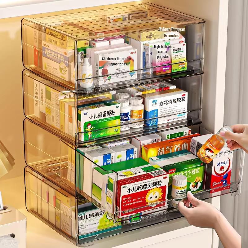 Transparent Acrylic Medicine Storage Drawer - Desktop Organizer Box