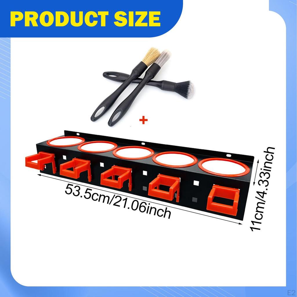 Spray Bottle Storage Rack Car Beauty Accessory Wall Mount with Hooks Heavy Duty Wash Tool