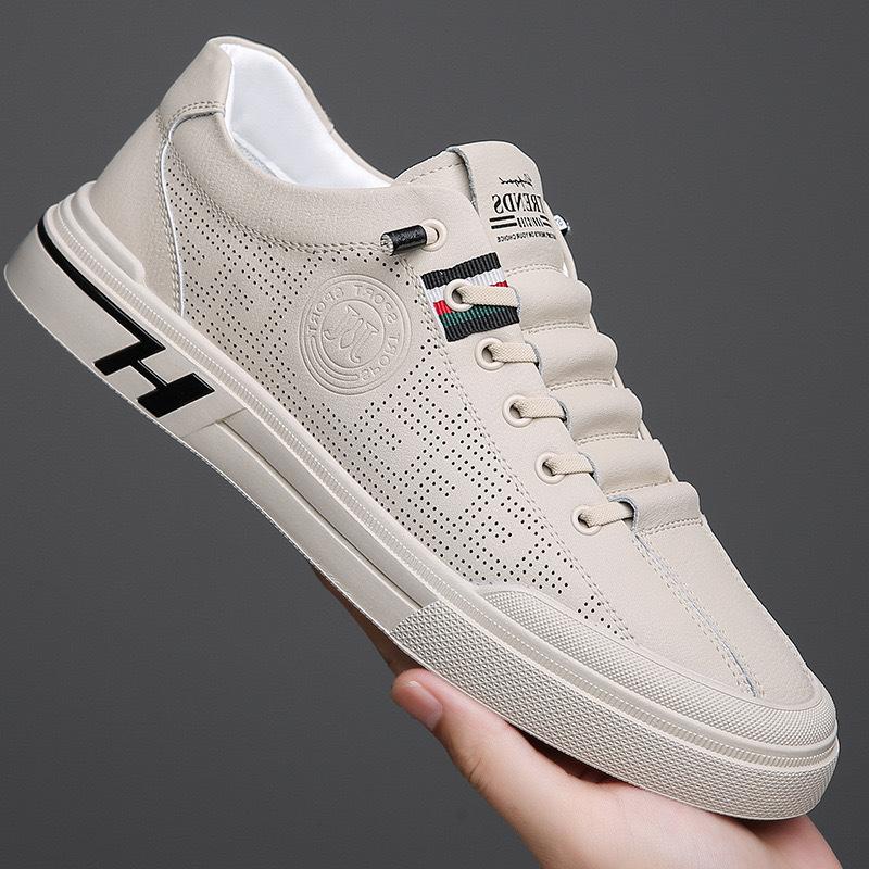 Fashion Brand Men's Sneakers Leather Casual Shoes for Men Designer Trend Sports Shoes Soles Male Running Slip on Flats Vulcanized Shoes