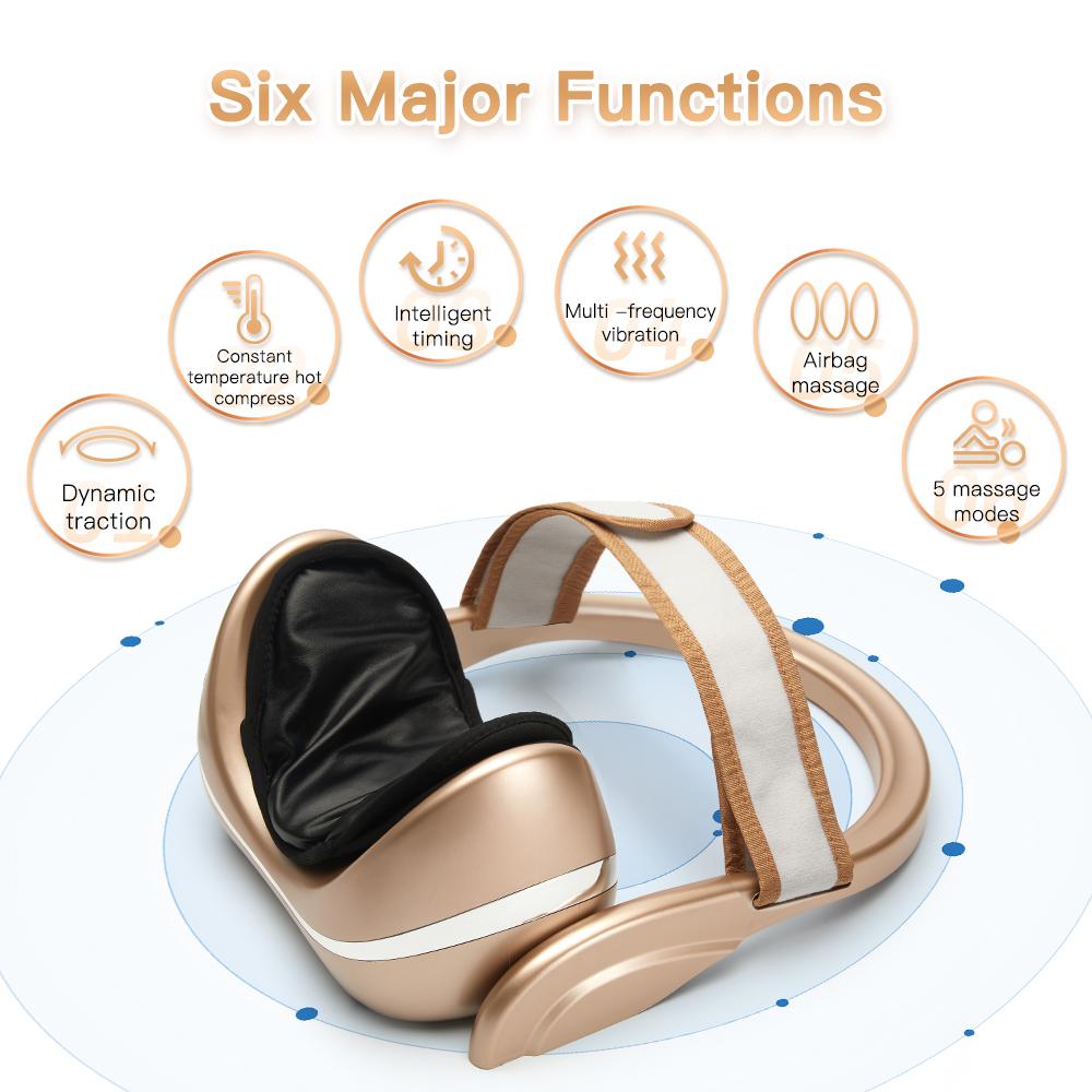 Electric Neck Massager Vibration Masssge Pillow Air Compression Kneading Heat Massager Neck Stretcher Cervical Relieve Pain