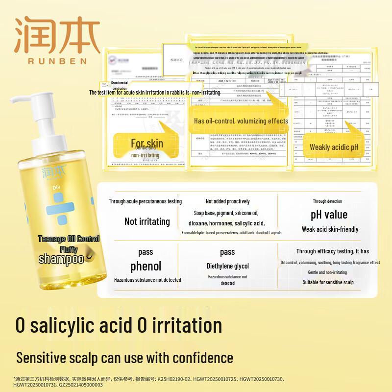 RUNBEN Teenager Oil Control Volumizing Shampoo