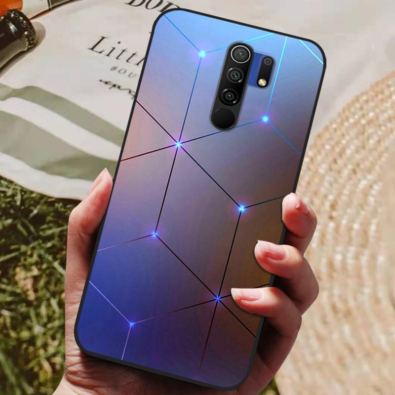 Für Xiaomi Redmi 9 Hülle Katze Blume Wolf Cover Silikonhülle Für Redmi 9 redmi9 Cover Bumper 6.53" Stoßfeste Handy Coque Hülle