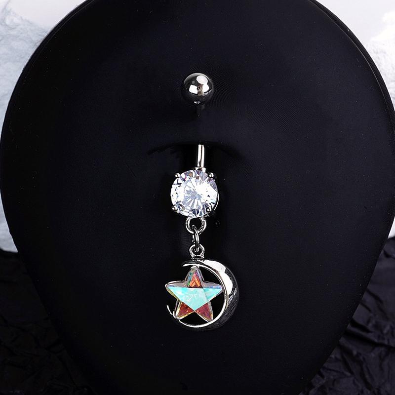 Sweet Heart Butterfly Navel Ring Zircon Belly Button Ring For Women Body Piercing Decoration Vacation Leisure Beach Jewelry Gift