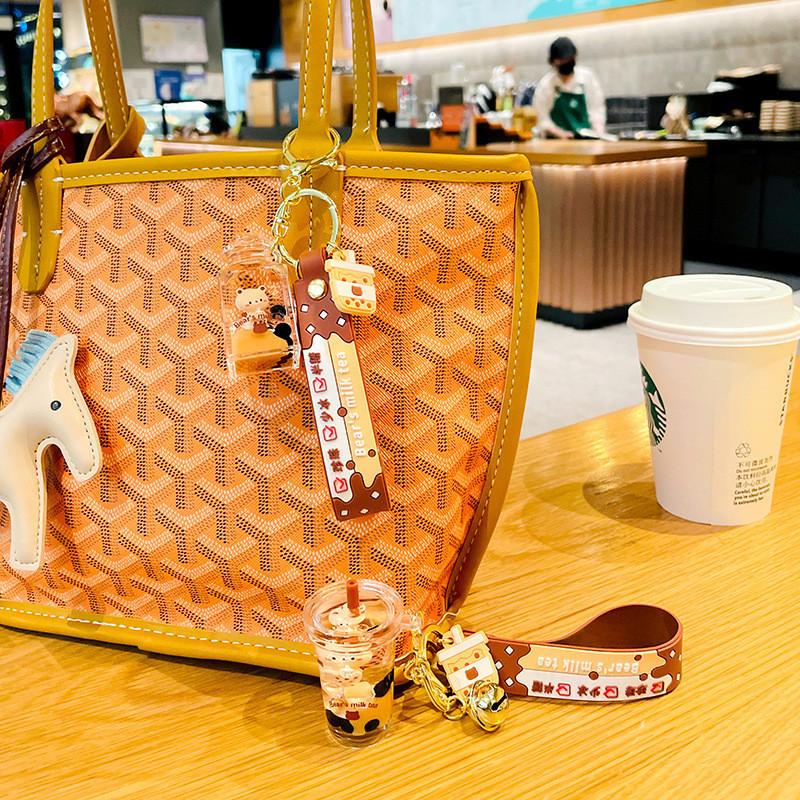 Flowing Liquid Trendy Bear Keychain For Bags And Keys Perfect Idea Gift