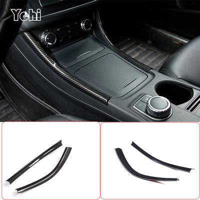 For Mercedes Benz A/GLA/CLA Class W176 A180 2012-2018 Carbon Fiber Chrome Center Console Decoration Strips Trim Car Accessories