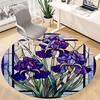 1pc Iris StainedGlass Office Round Area Rug, Under Office Chairs Bedroom Living Room Home Decor, Room Deco