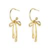 Fashion Personalized Metal Bow Earrings Temperament Simple Design Gold High Sense Stud Earrings