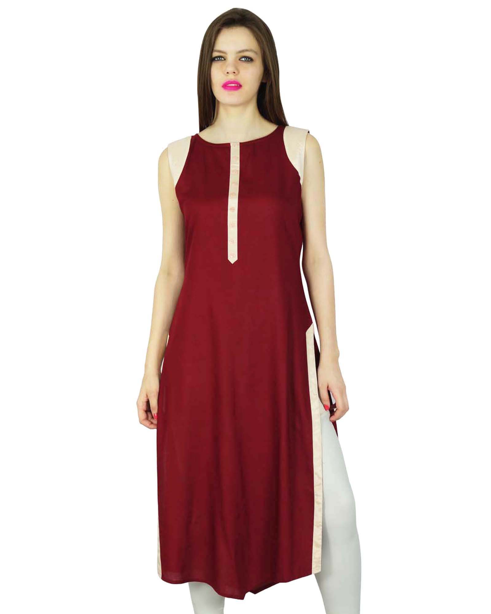 

Phagun Indian Ethnic Kurti Rayon Top Designer Bollywood Kurta Women Tunic 6 малиновий