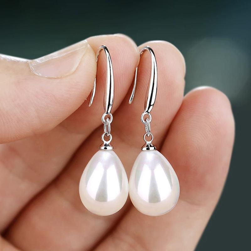High End Pearl Earrings for Women, Fashionable, Elegant, Simple Design, Personalized Water Drop Shaped Daily Earrings Wholesale