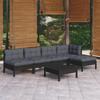 Day and Night - Day and Night Garden Furniture 6 Pieces with Black Pine Wood Cushions