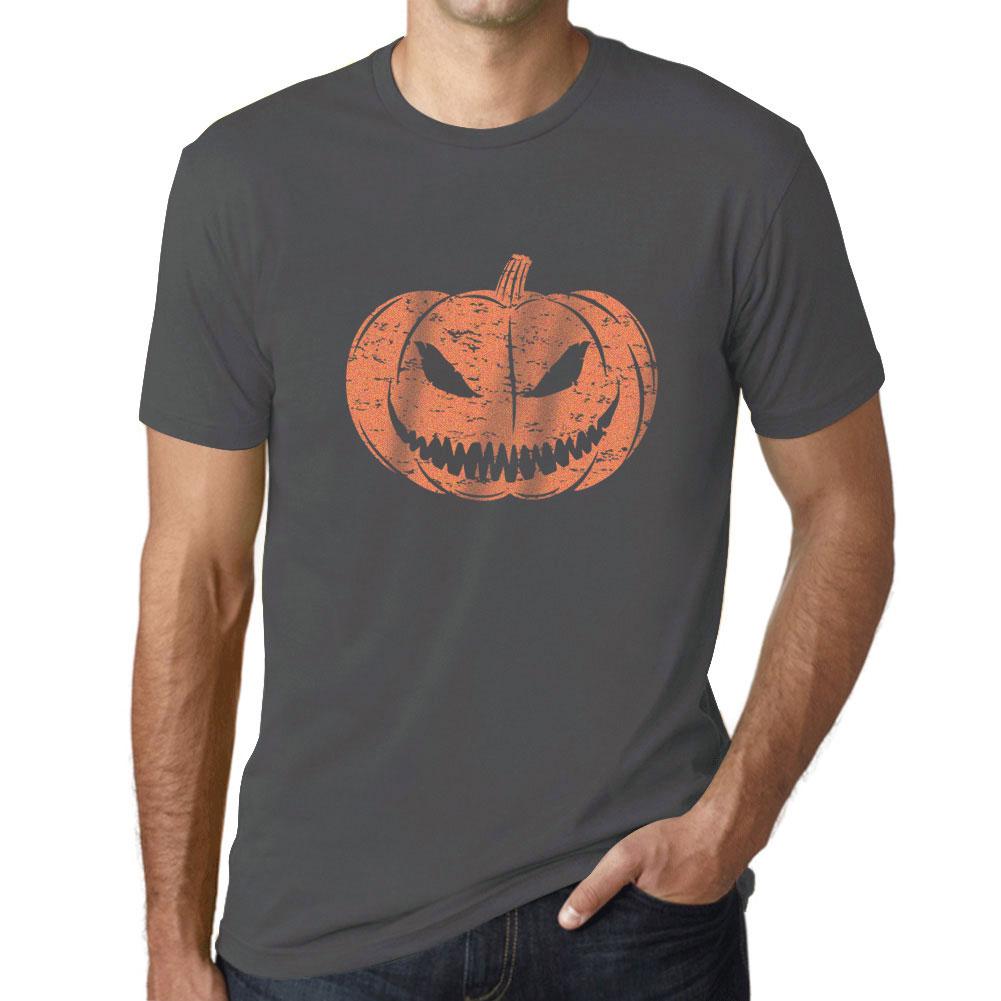 ULTRABASIC - Homme T-shirt Graphique Visage Citrouille Mignon Occasionnel Automne Halloween
