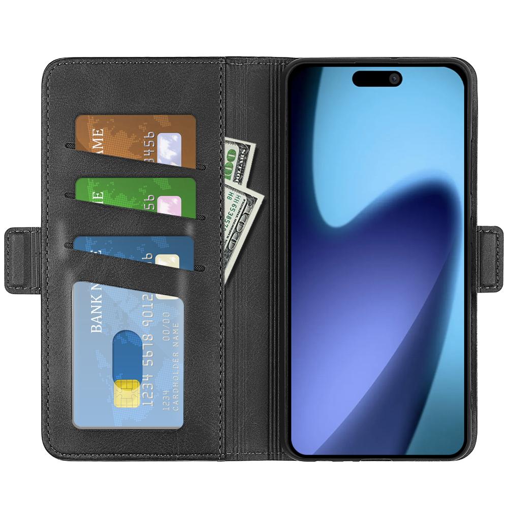 For iPhone 17 Air Case Calf Texture Leather Wallet Phone Cover