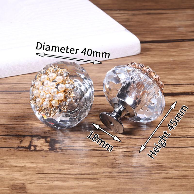 KAK Crystal Cabinet Knobs and Handles Luxury Cabinet Pulls Dresser Drawer Knobs Kitchen Handles Furniture Handle Hardware