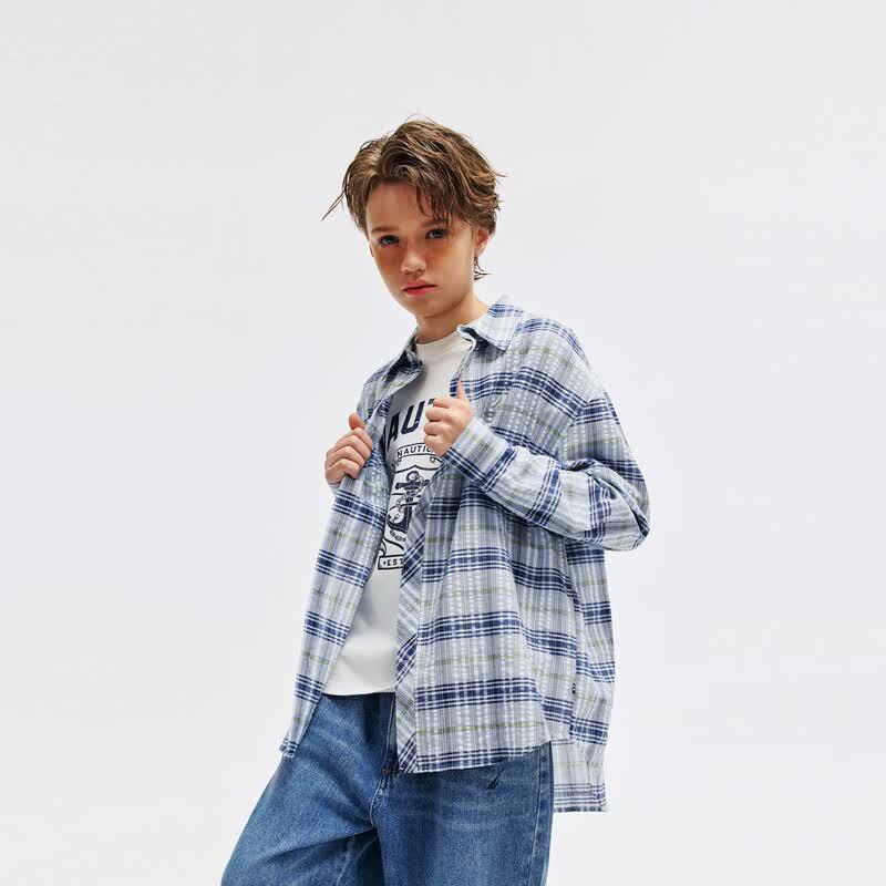 NAUTICA Kids' Plaid Long-Sleeve Shirt