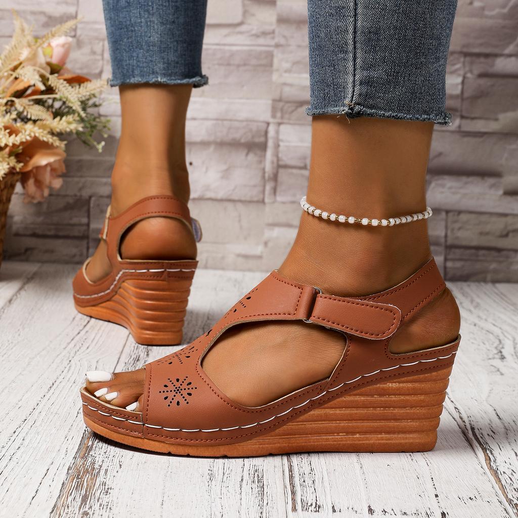 Fashion Women's Sandals Fashion Wedges Heels Sandals Summer Shoes 2025 New High Heeled Sandals Summer Elegant Footwear Female