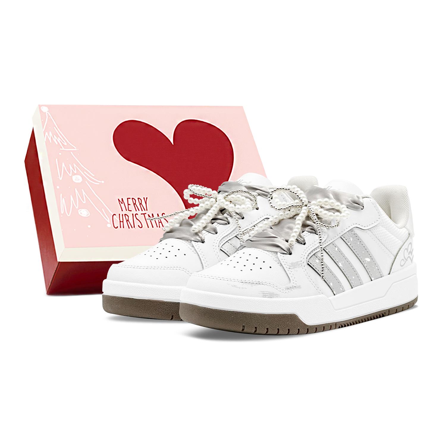

Adidas ENTRAP White Chocolate Milk Coffee, Heart, Stars, Premium Aesthetic, Classic And Versatile Skateboard Shoes JP9959(Team1655-S-BOX) 40