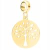 Charms Golden Openwork Tree Sapling Round Plate Circle Small Circle Silver 925