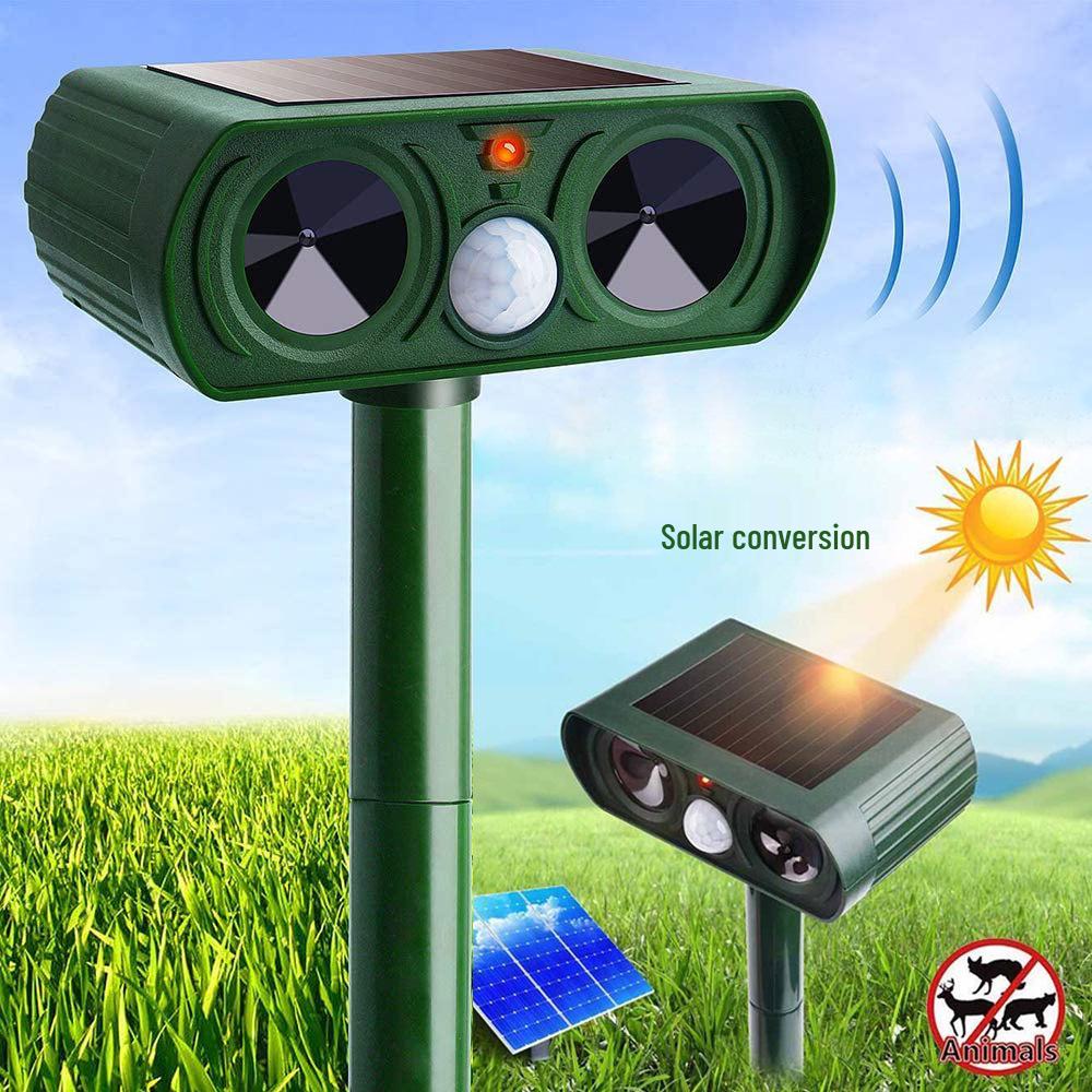 Solar Ultrasonic Animal Repeller with Infrared Sensor