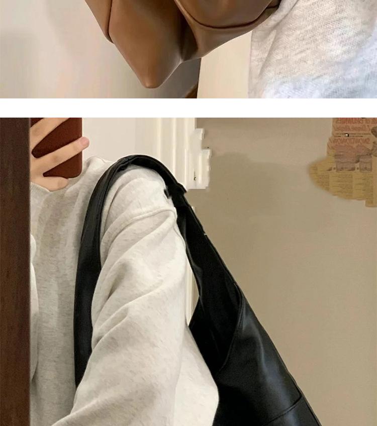 Soft Leather Bucket Tote Bag - Autumn/Winter Edition for College Students and Commuters