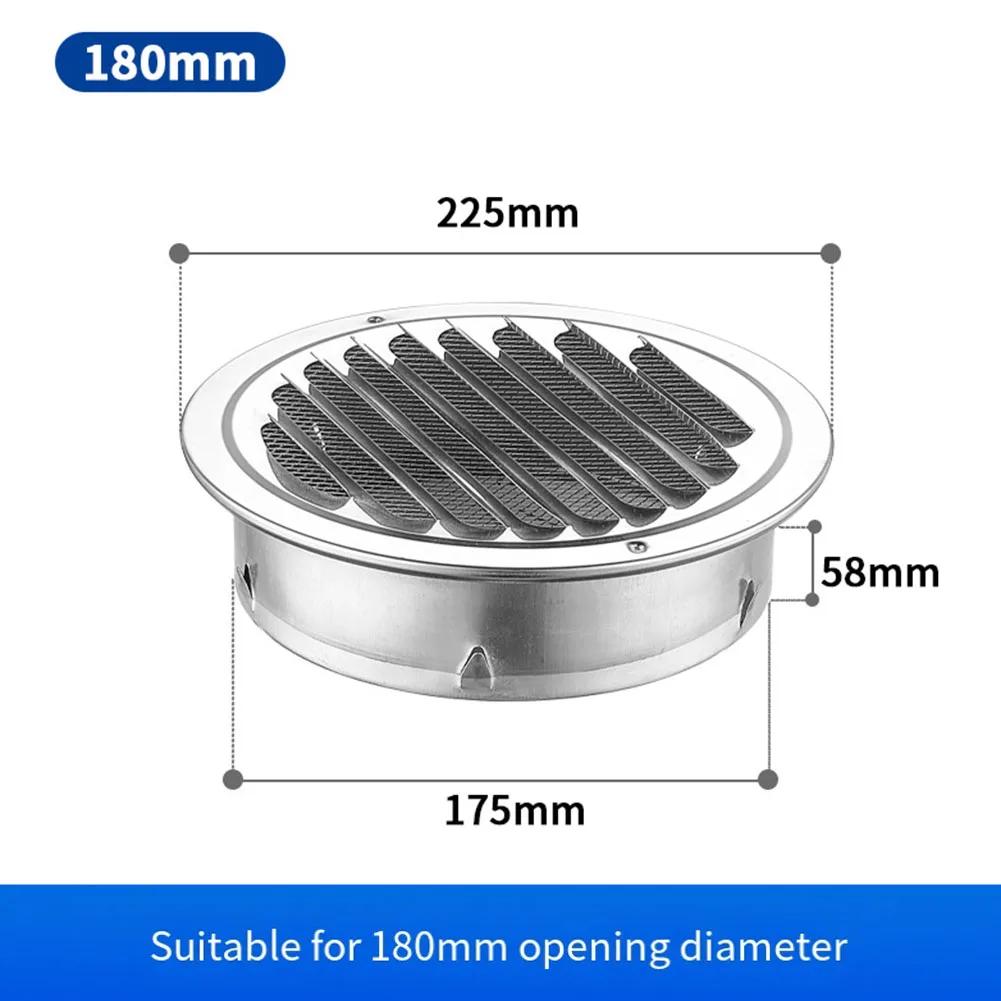 

70-300mm Round Stainless Steel Exterior Wall Air Vent Grille Duct Home Office Air Vent Accessories Insect Protection