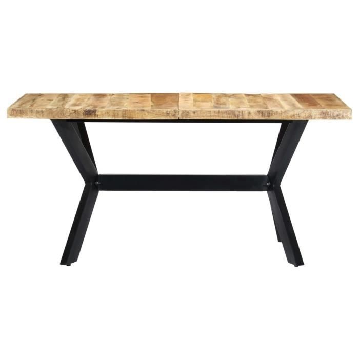VidaXL Table à dîner 160x80x75 cm Bois de manguier massif brut
