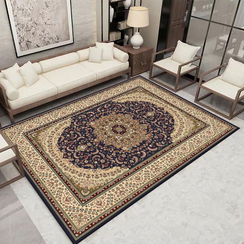 Bohemian Ethnic Crystal Velvet Rug for Living Room, Bedroom, or Cloakroom - Retro Style