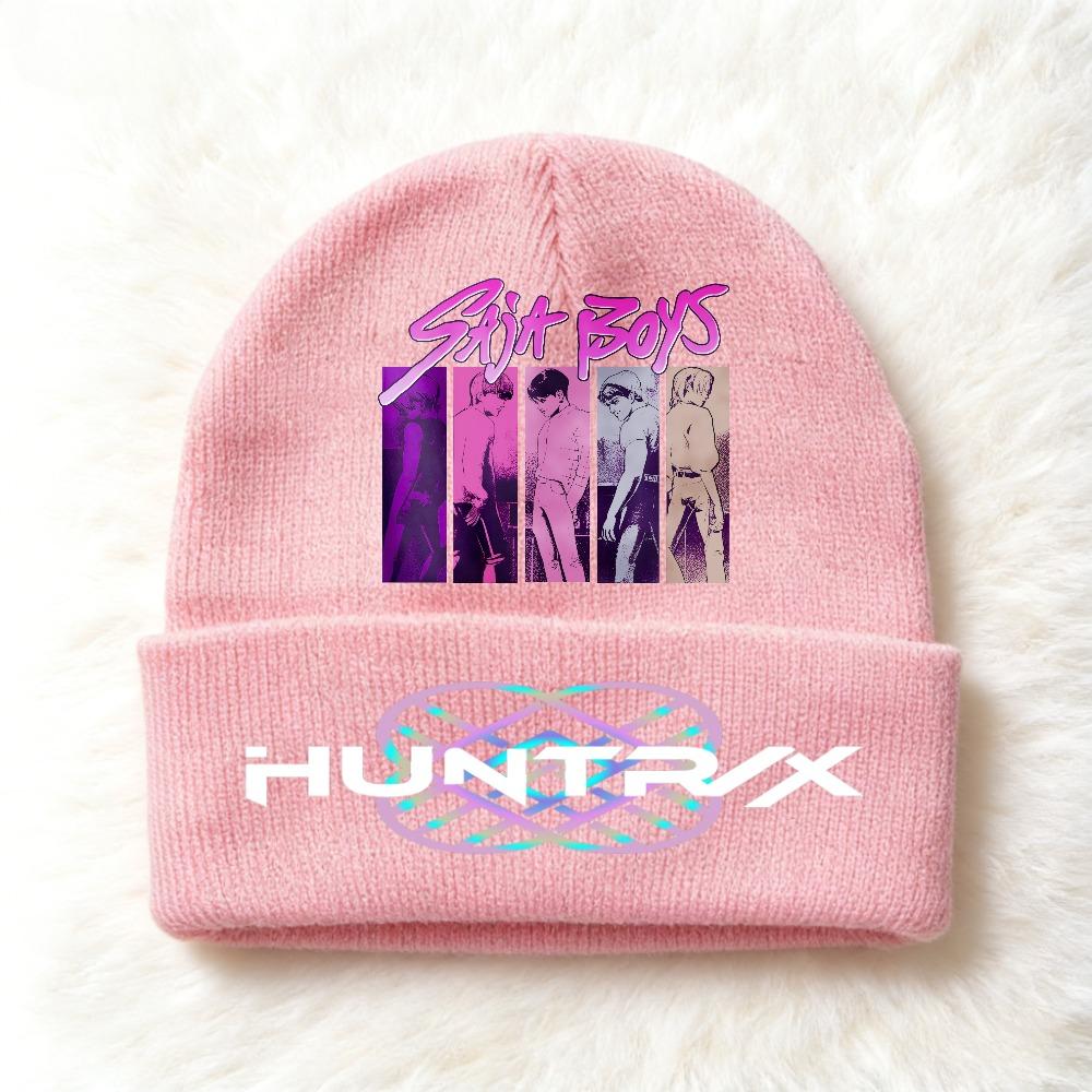 Berretto lavorato a maglia per bambini con stampa Anime Kpop Demon Hunters, Filato di lana, Stagione autunnale, Stagione fredda, Cappello alla moda per bambini, Copricapo, Abbigliamento